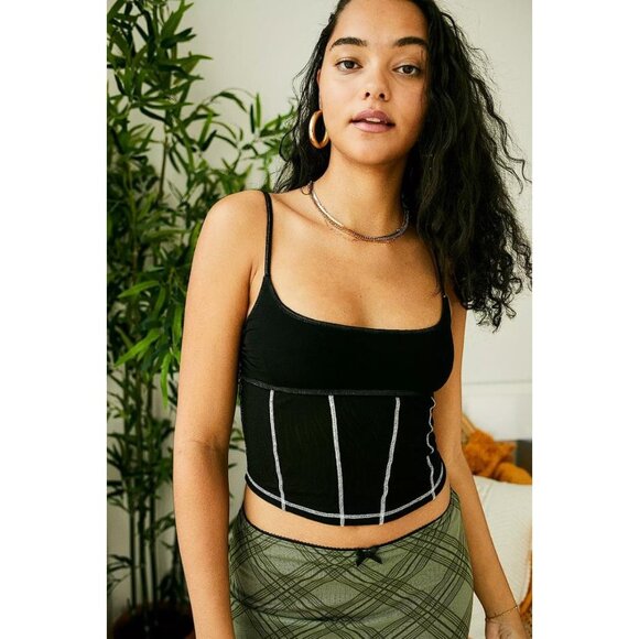 URBAN OUTFITTERS Women's Hal Mesh Cami Size S In Black - Picture 1 of 7